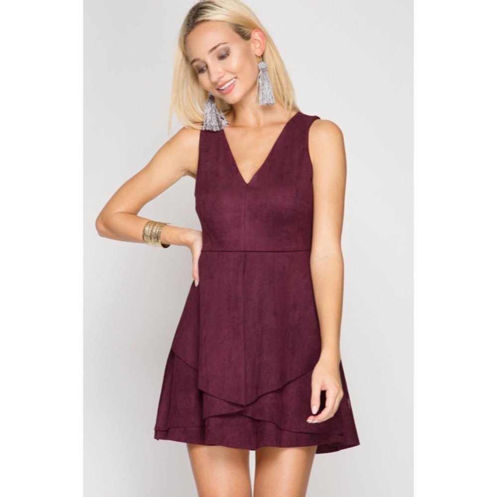 She & Sky Dress in Wine